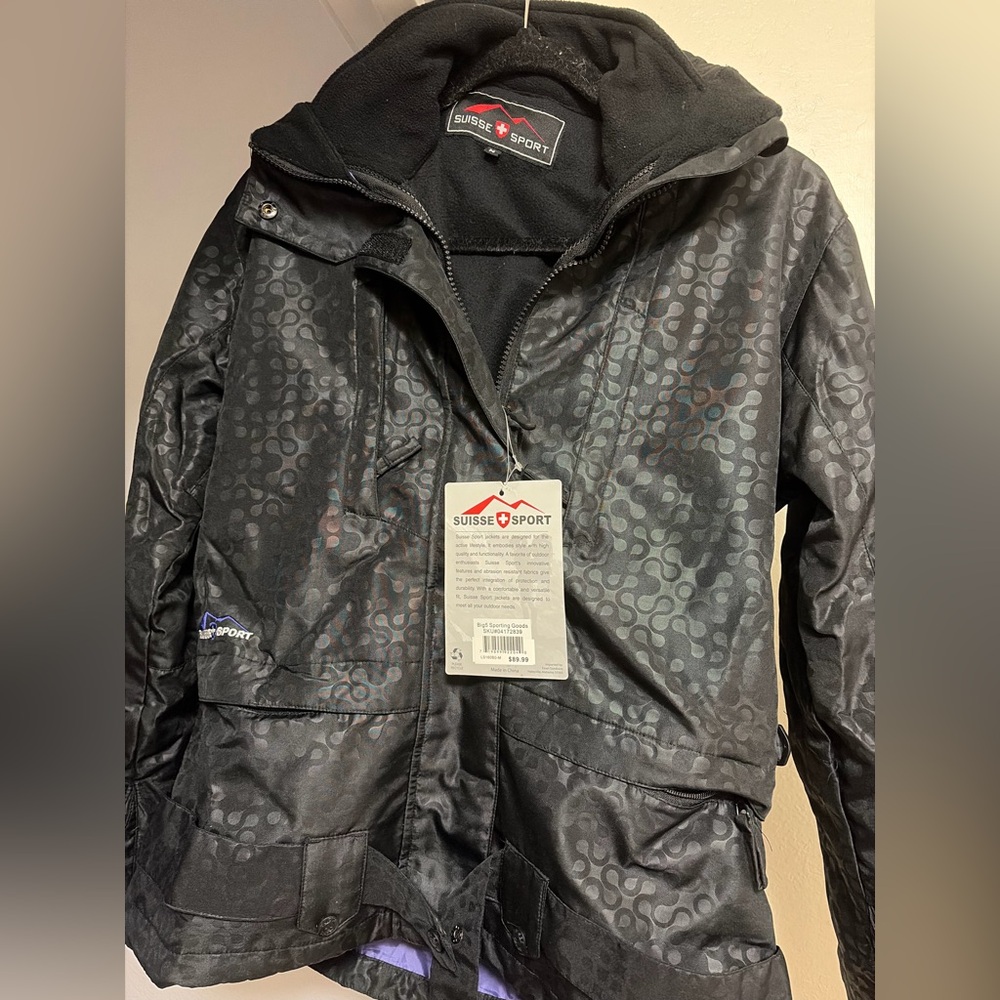 Suisse Sport Black Patterned Jacket NWT